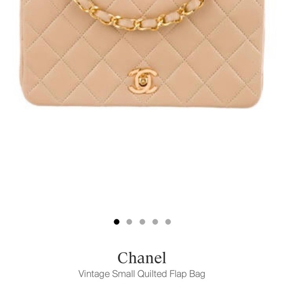 Authentic Chanel Vintage Small Flap Bag Beige - Picture 8 of 9